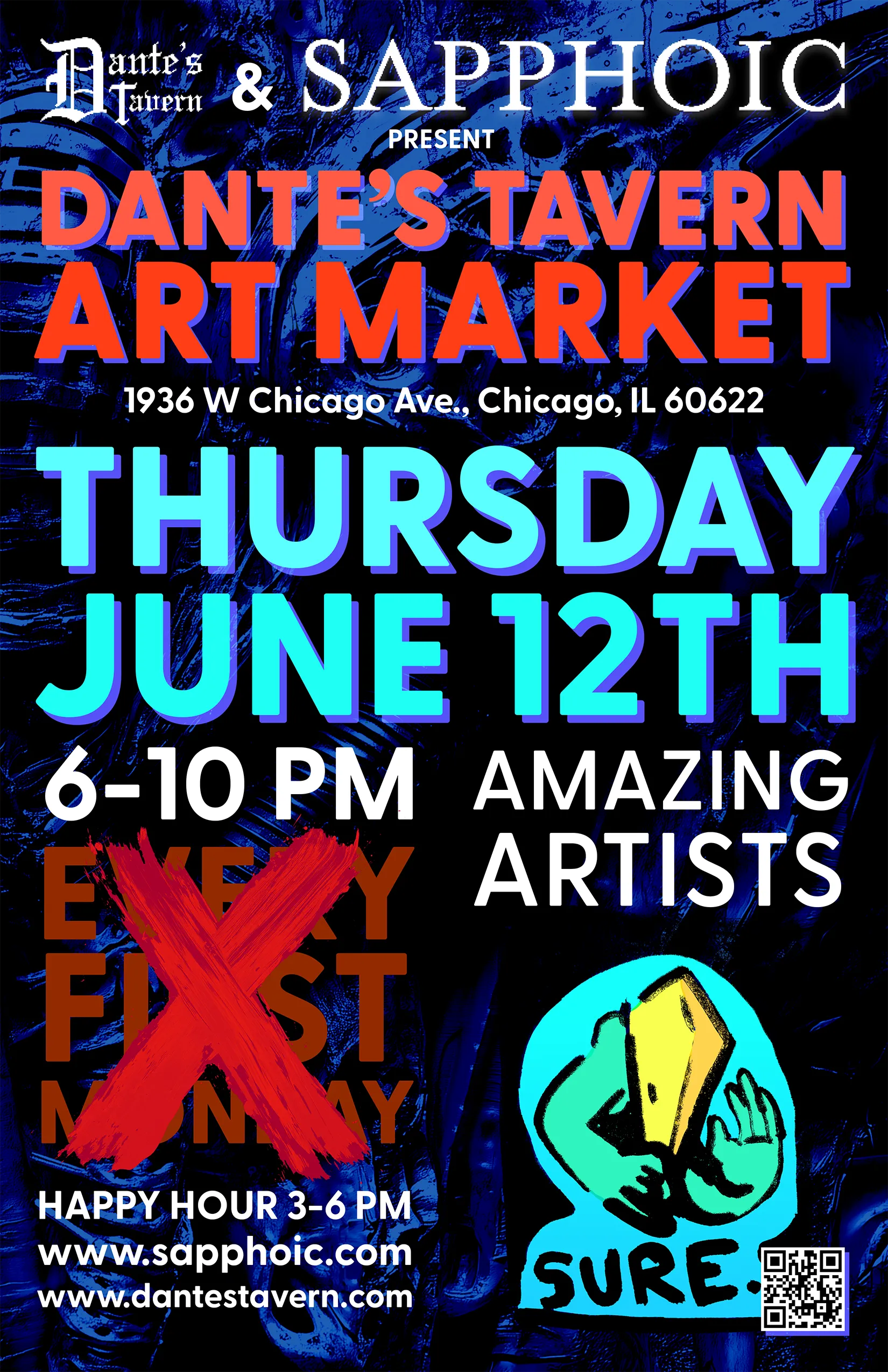 Dante's Tavern Art Market - Thursday June 12th - 6-10PM - 1936 W Chicago Ave., Chicago IL